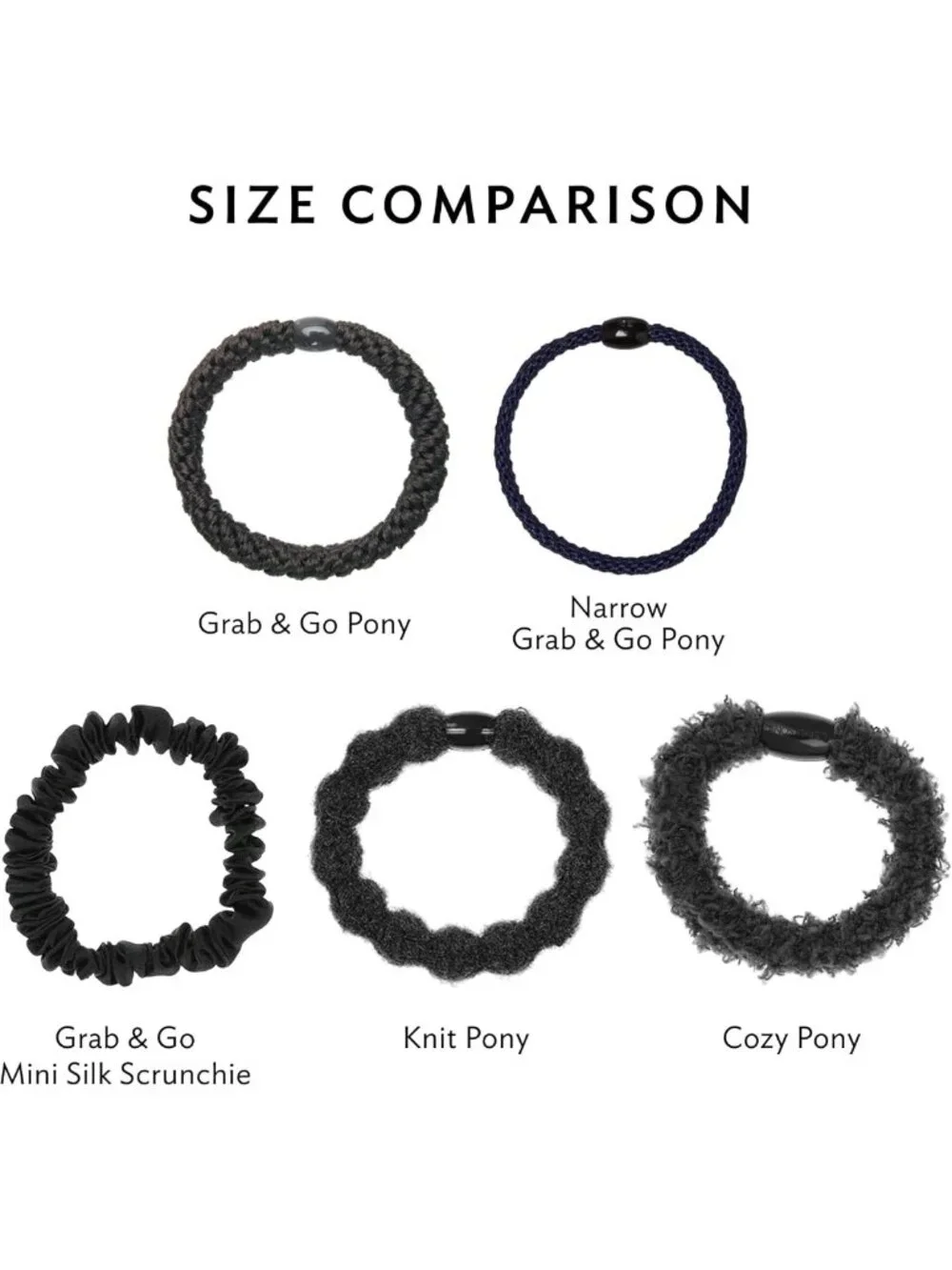 Thick Hair Ponytail Holders - 15 Pack Grab & Go Hair Ties for Easy Styling